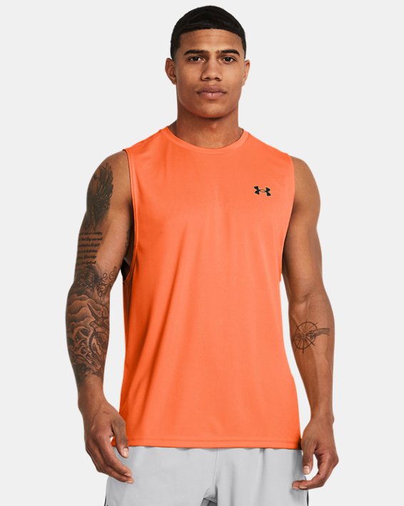เสื้อกล้าม UA Velocity Muscle สำหรับผู้ชาย in Orange image number 0